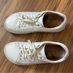 Birkenstock White Bend Low Leather Sneakers